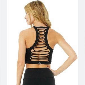 ALO Yoga Lace Up Back Bra/Crop Top